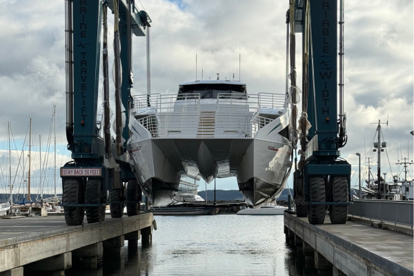 humpback whale breaching (photo by PSE Naturalist Kyla B.)