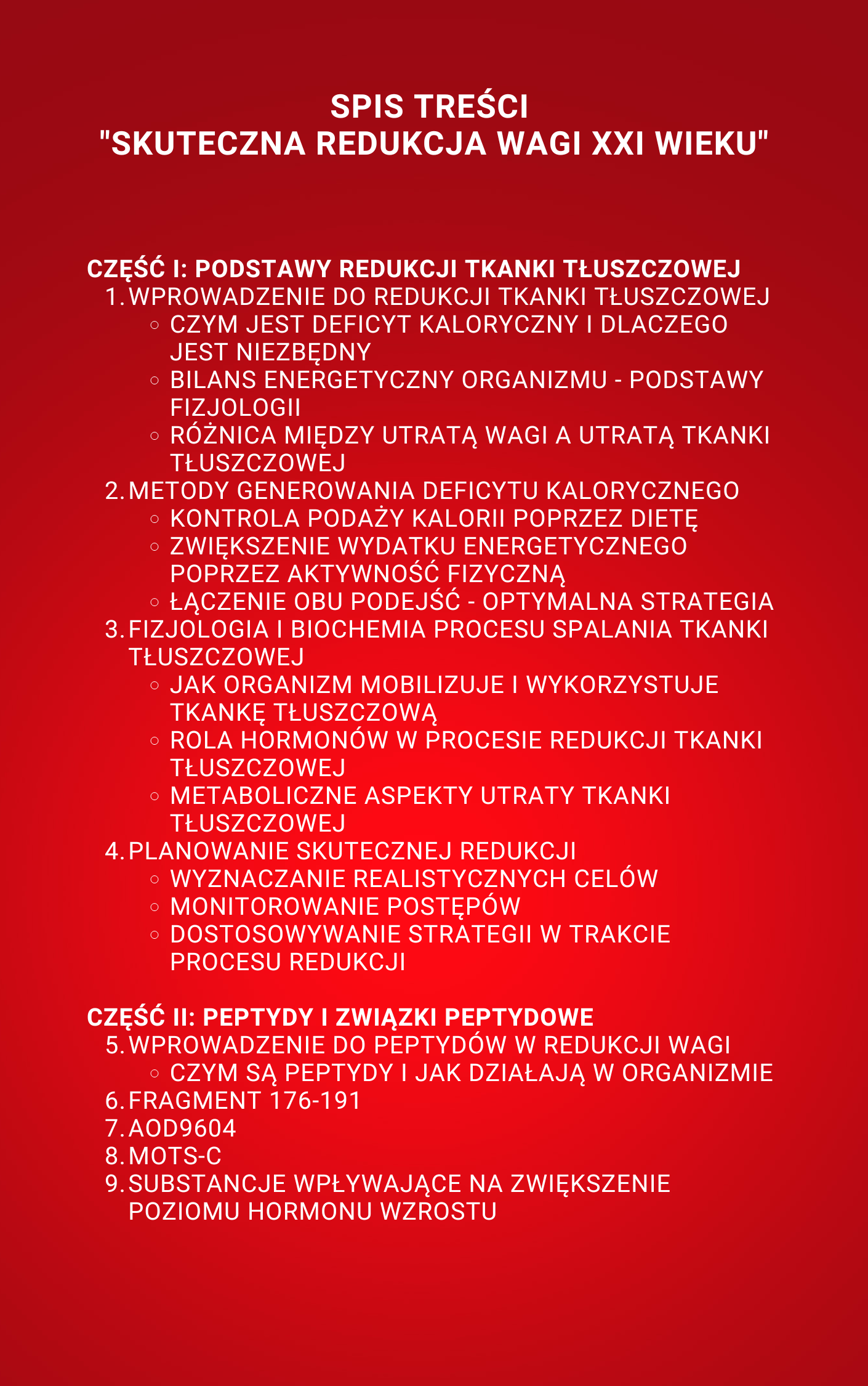 Spis treści "Skuteczna redukcja XXI wieku"