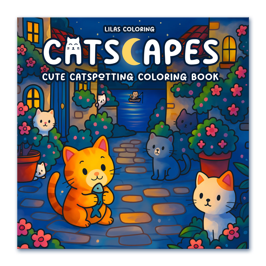 Catscapes Cute Catspotting Coloring Book