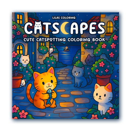 Catscapes Coloring Book