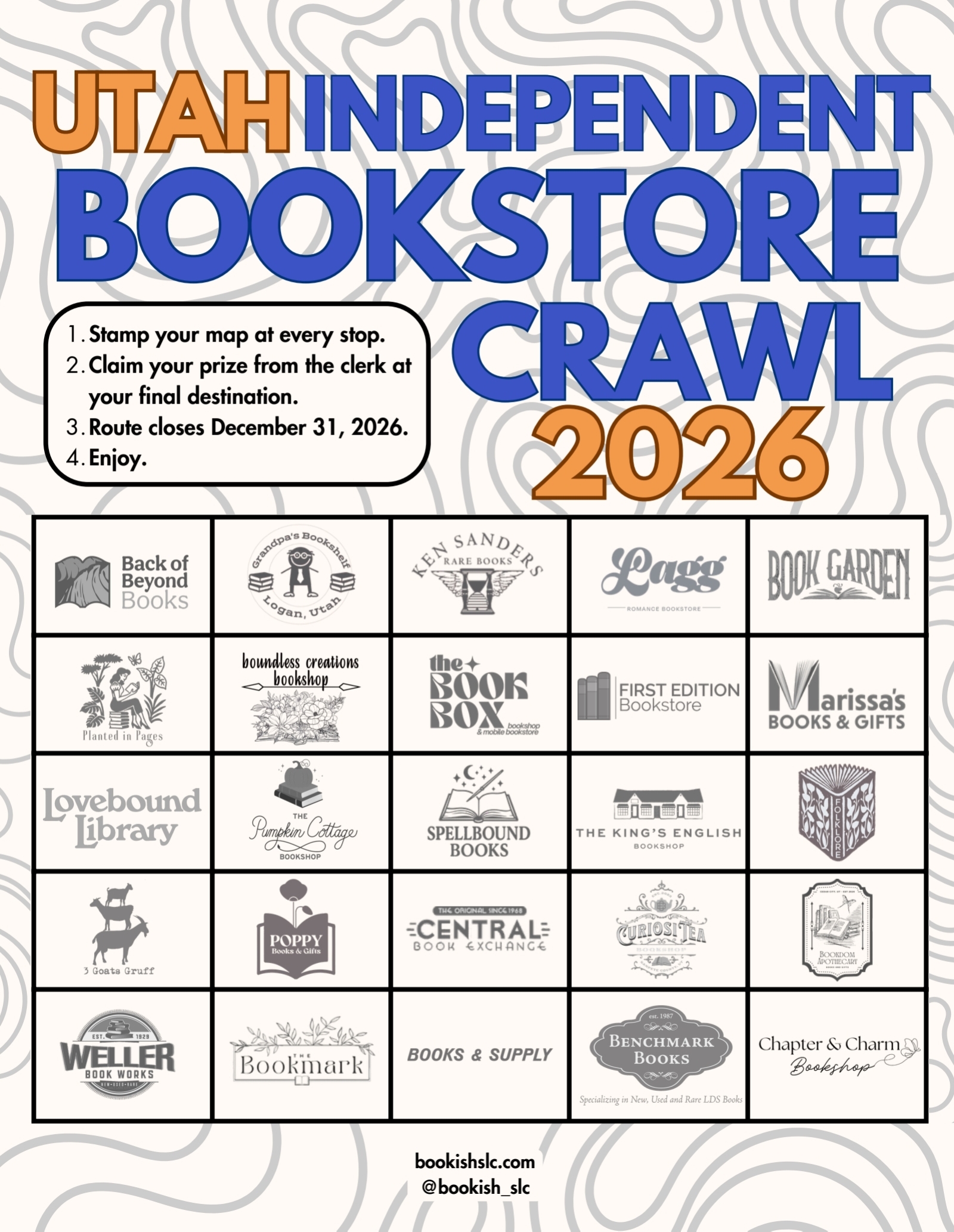 Official 2026 Utah Book Crawl flyer