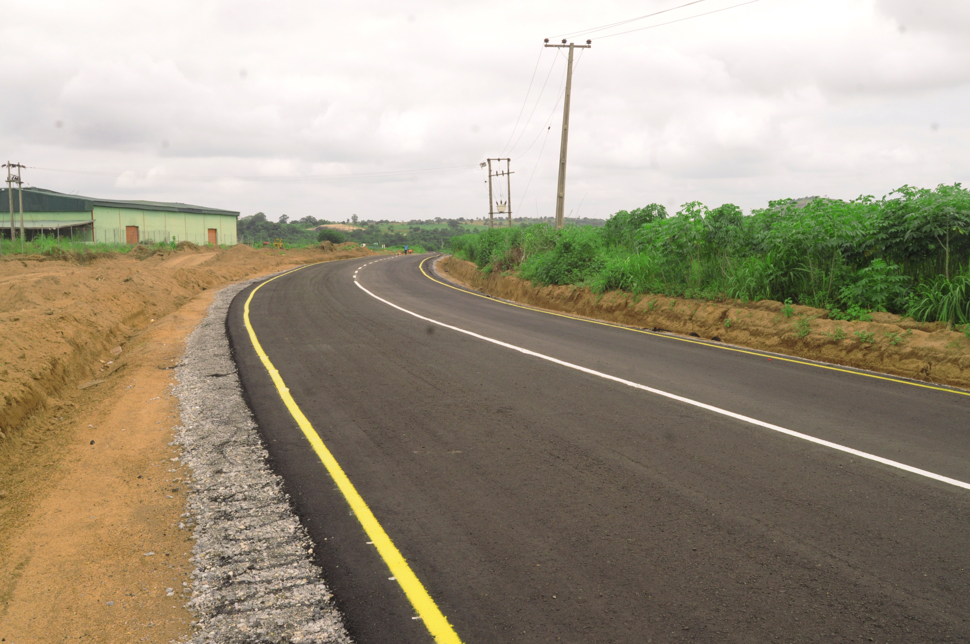 Construction of the  road to Psaltry International, Iseyin.