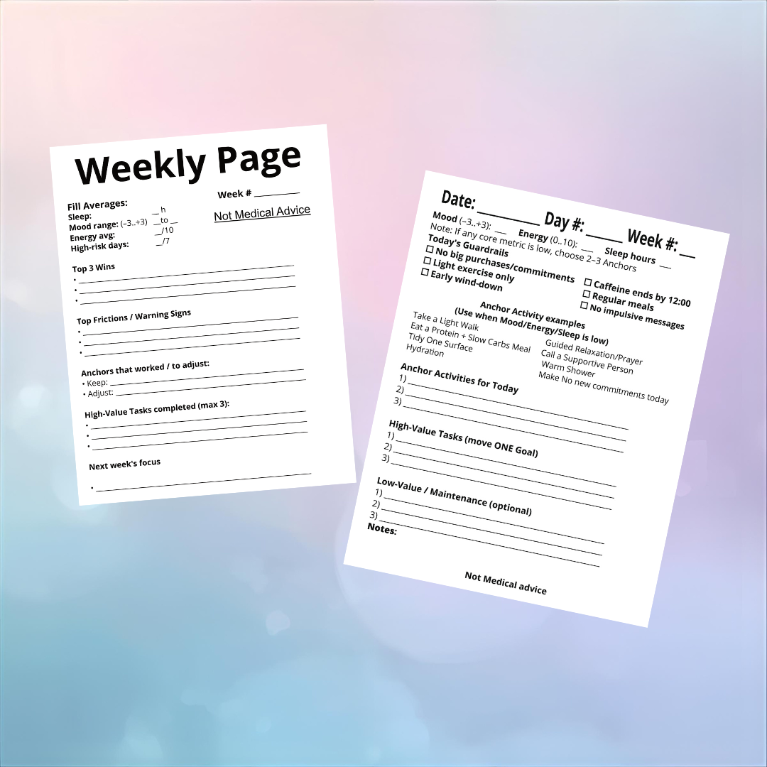 Free Daily and Weekly Planner pages preview