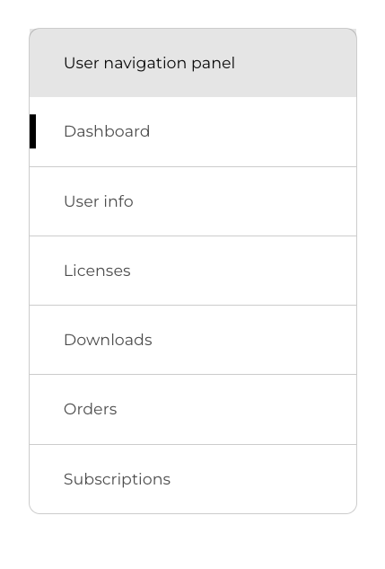 Deep Market Level User Navigation Panel