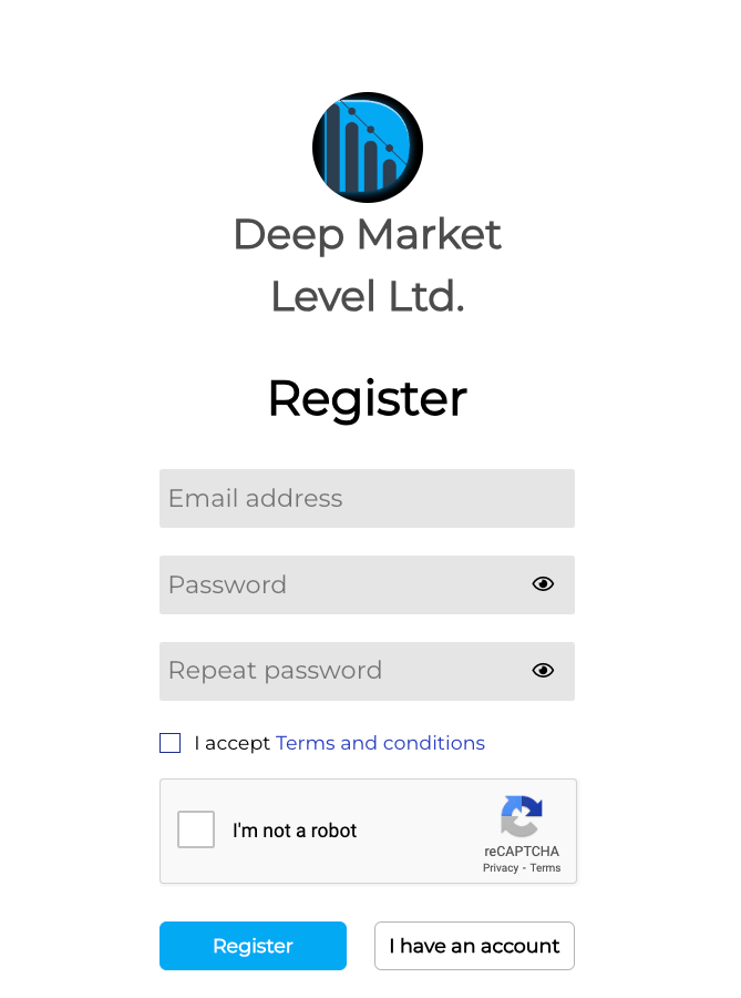 Deep Market Level Register Form