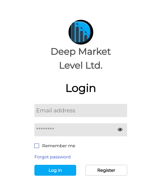 Deep Market Level Login Form