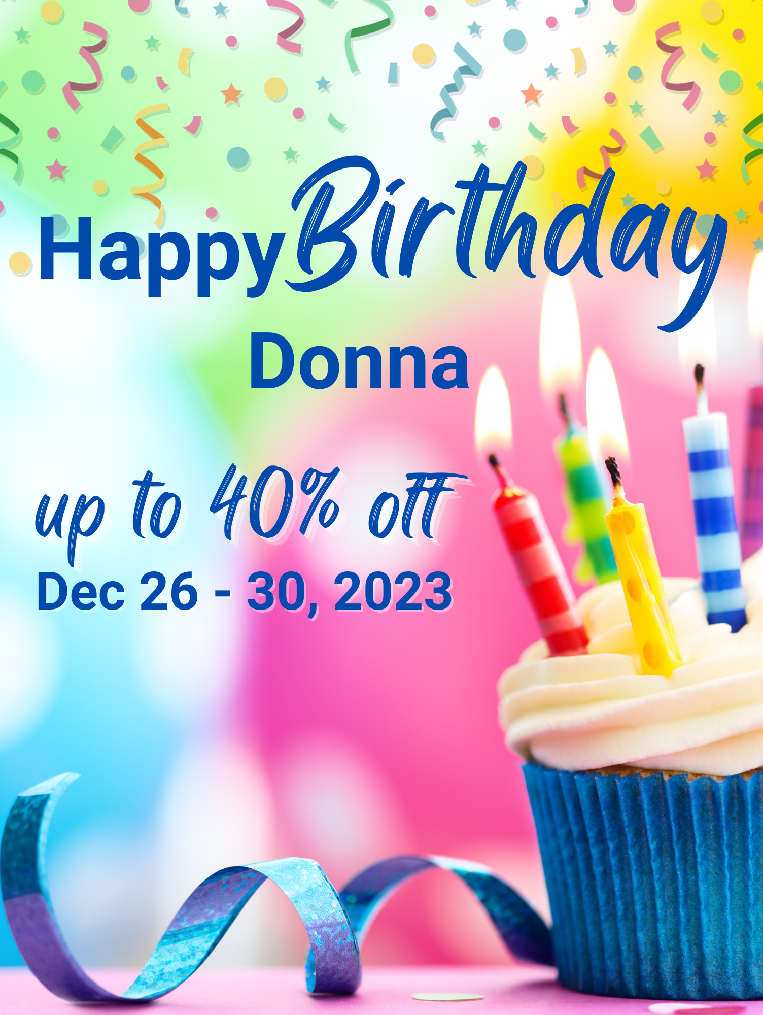 It's Donna's birthday and we are celebrating the week with up to 40% off