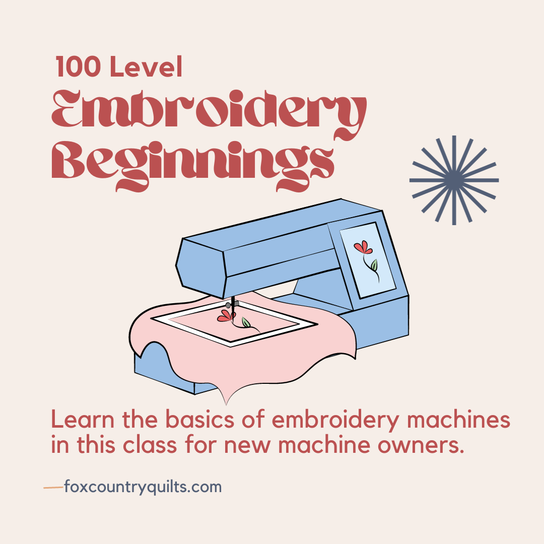 Introduction to Machine Embroidery. Learn the basics of embroidery machines in this class for new machine owners.