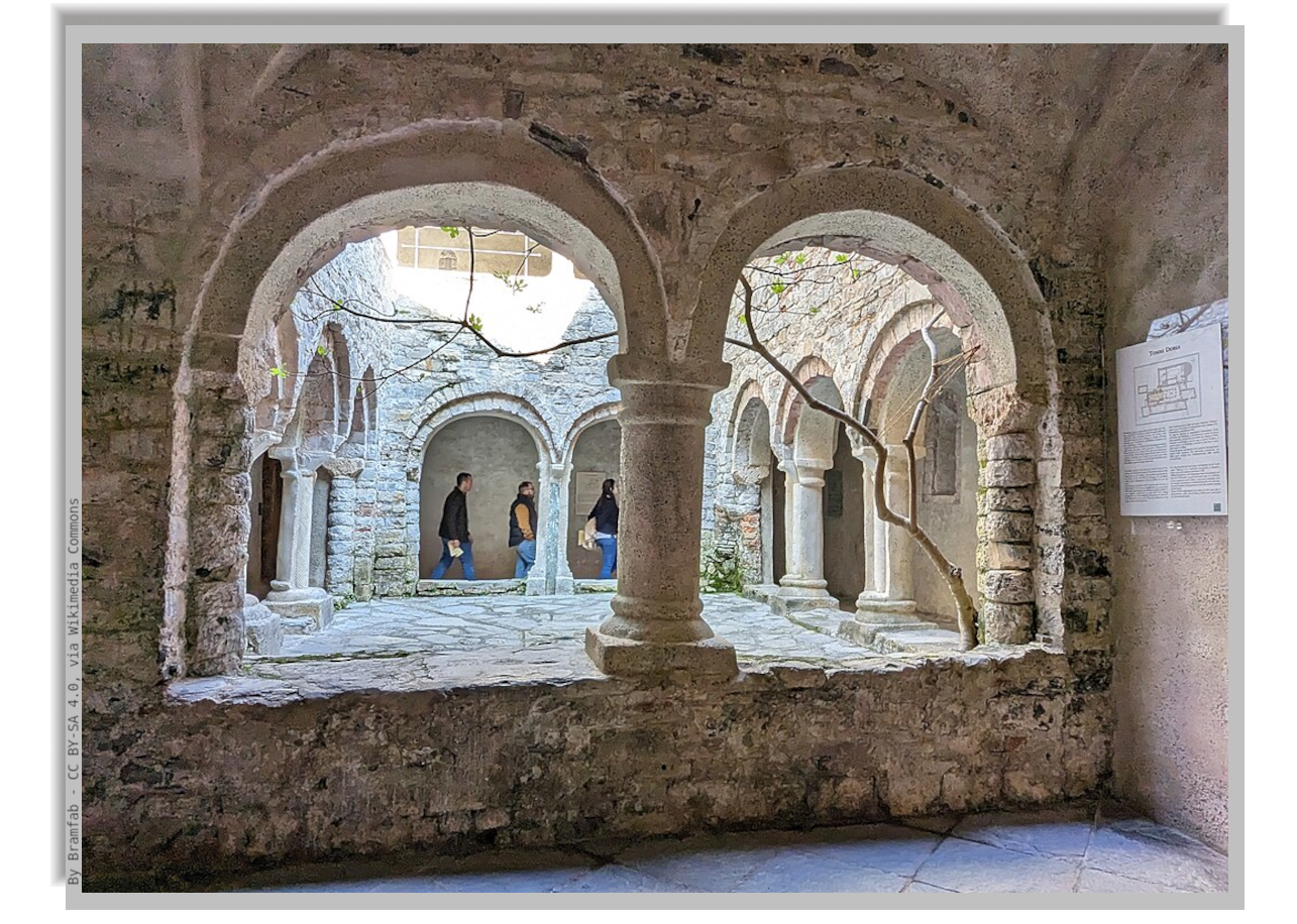 Inner arcades of San Fruttuoso Abbay