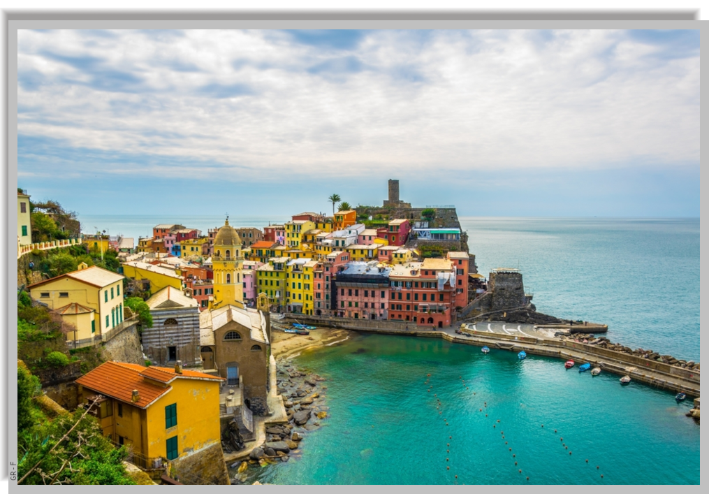 The village of Vernazza seen from above