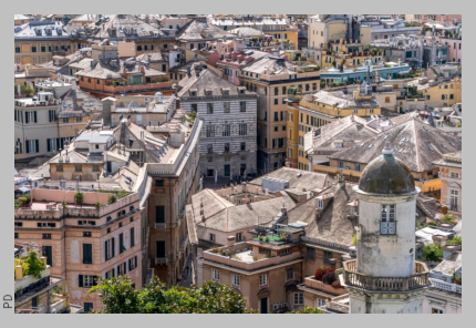 Upper view of Genoa's historic center