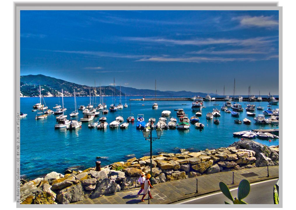 The Marina of Santa Margherita Ligure with moored boats