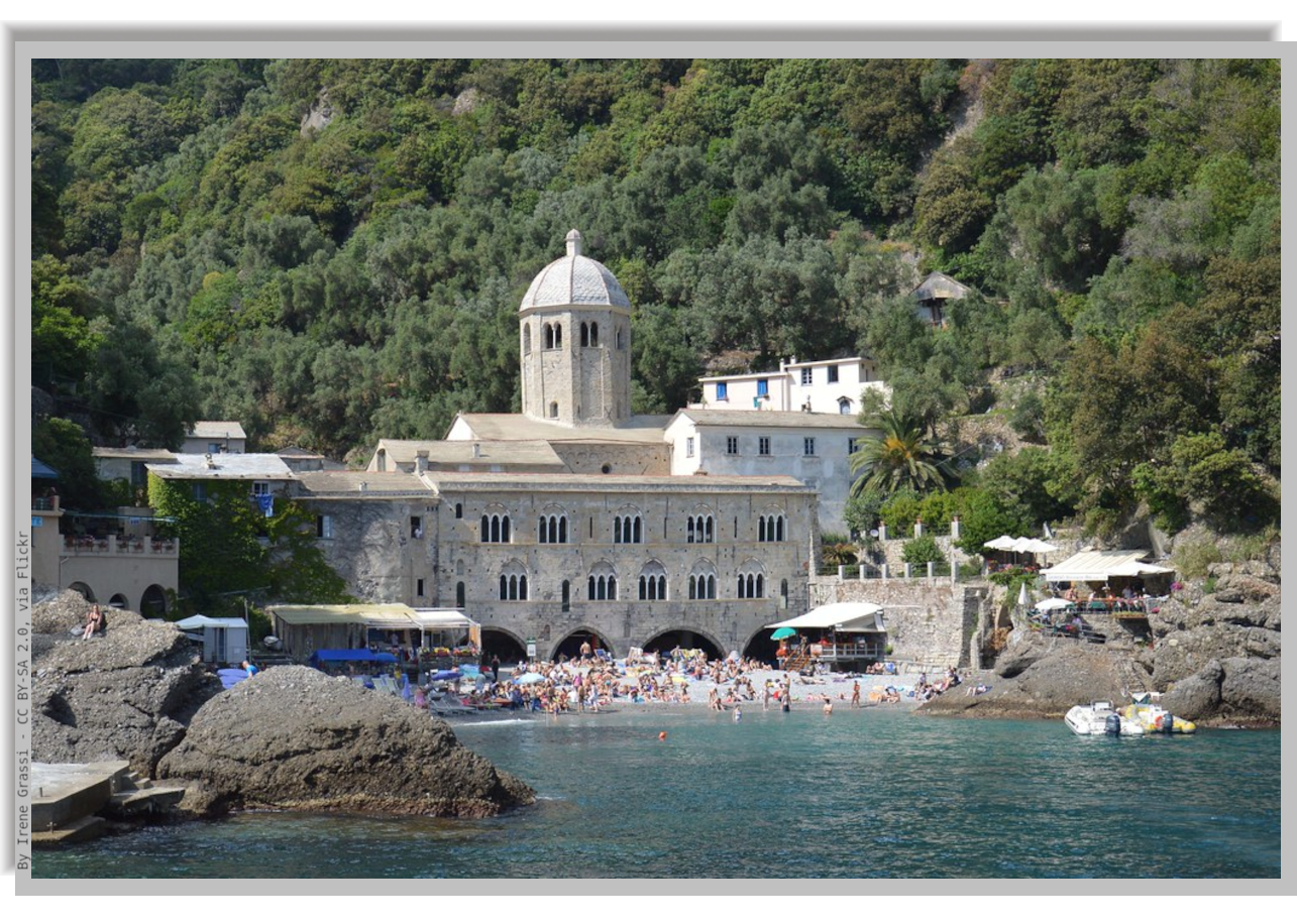 San Fruttuoso ancient Abbay on the seashore