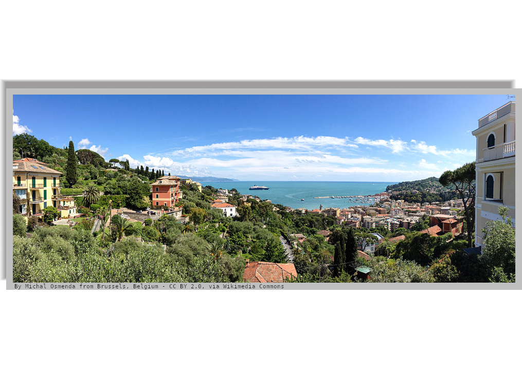 Panorama of Santa Margherita Ligure from interland hills