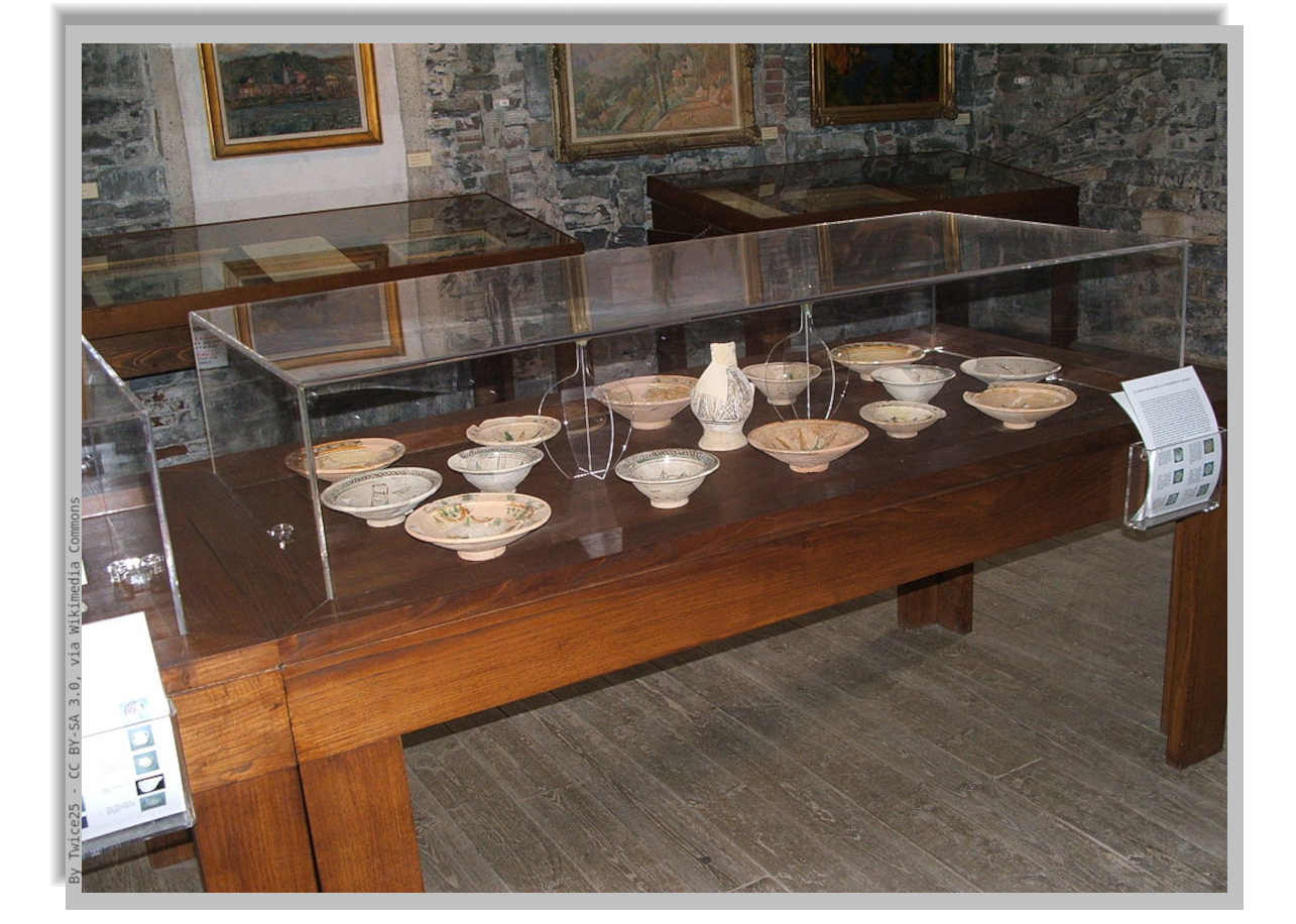 Clay artifacts in the museum of San Fruttuoso Abbay