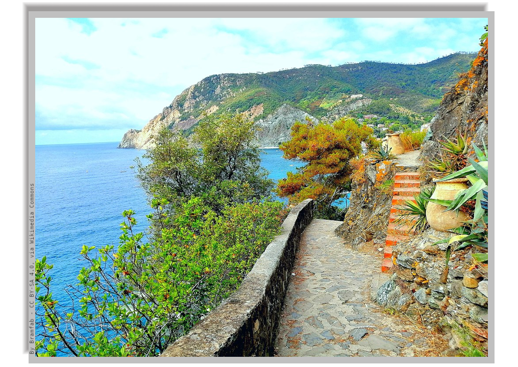 View of the sea from trail overlooking the sea