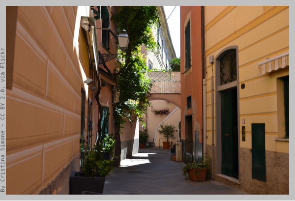 Coloured houses in Sestri Levante historic center