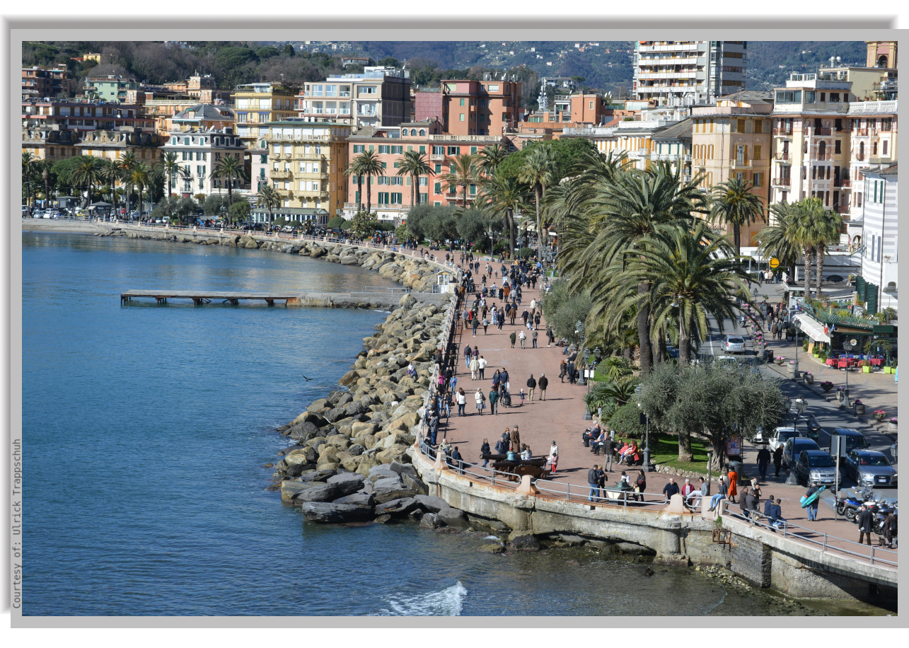 The Sea Promenade of Rapallo, viewed from above