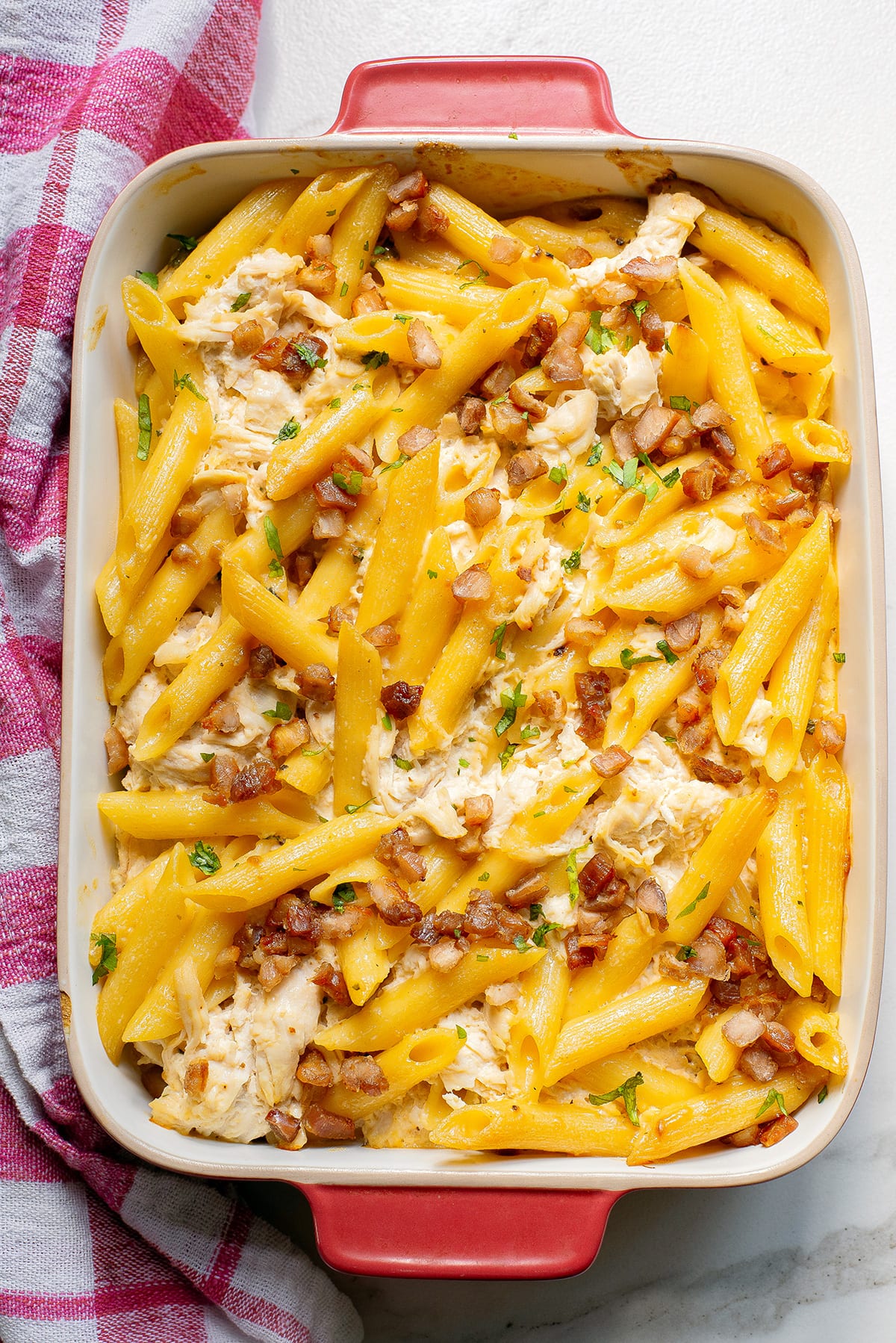 Chicken Bacon Ranch Pasta Casserole