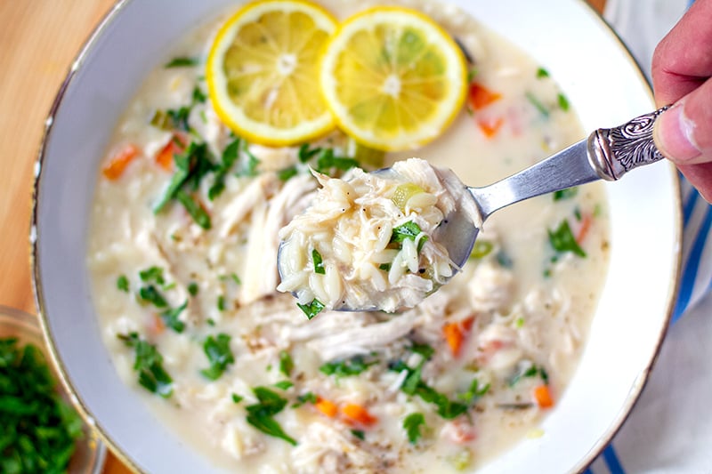 Greek Instant Pot Chicken Lemon Soup