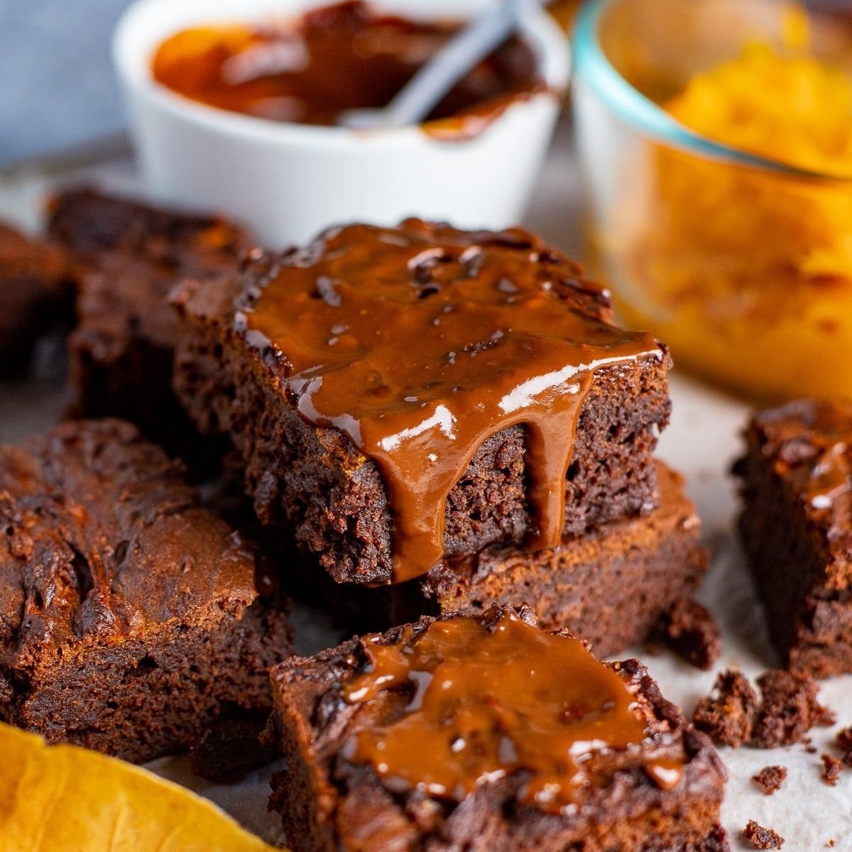 Air Fryer Pumpkin Brownies