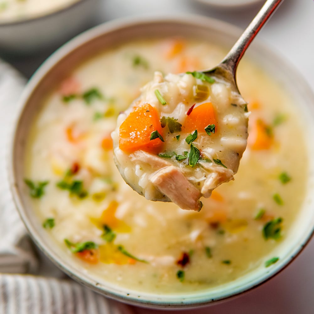 Lemon Chicken Orzo Soup 