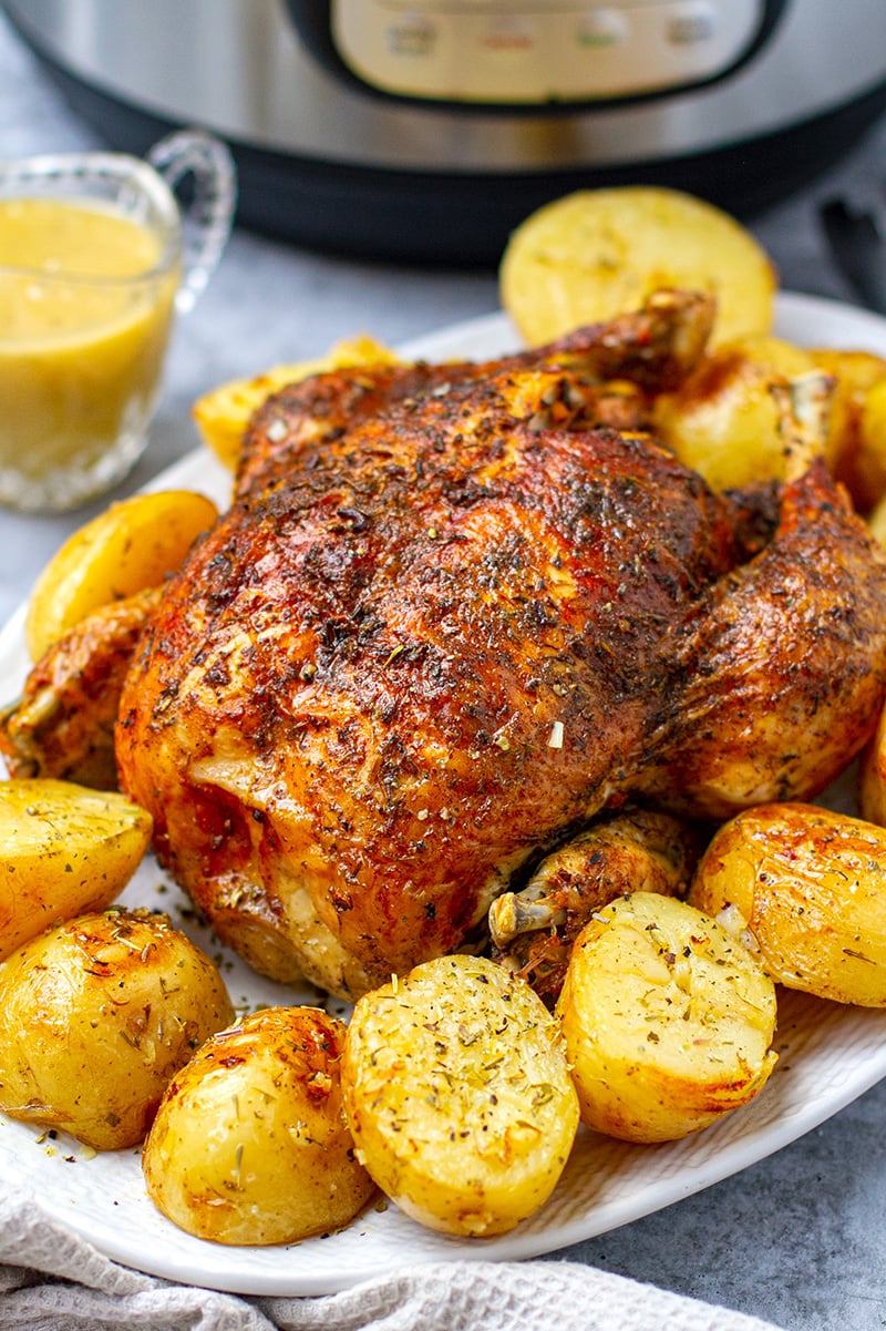 Roast Chicken and Potatoes with Herb Garlic Butter