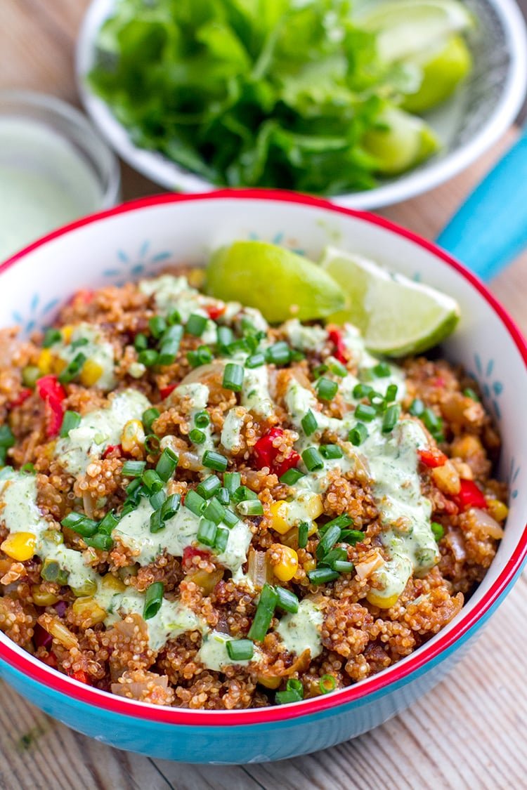 Instant Pot Quinoa with Cilantro and Lime Dressing