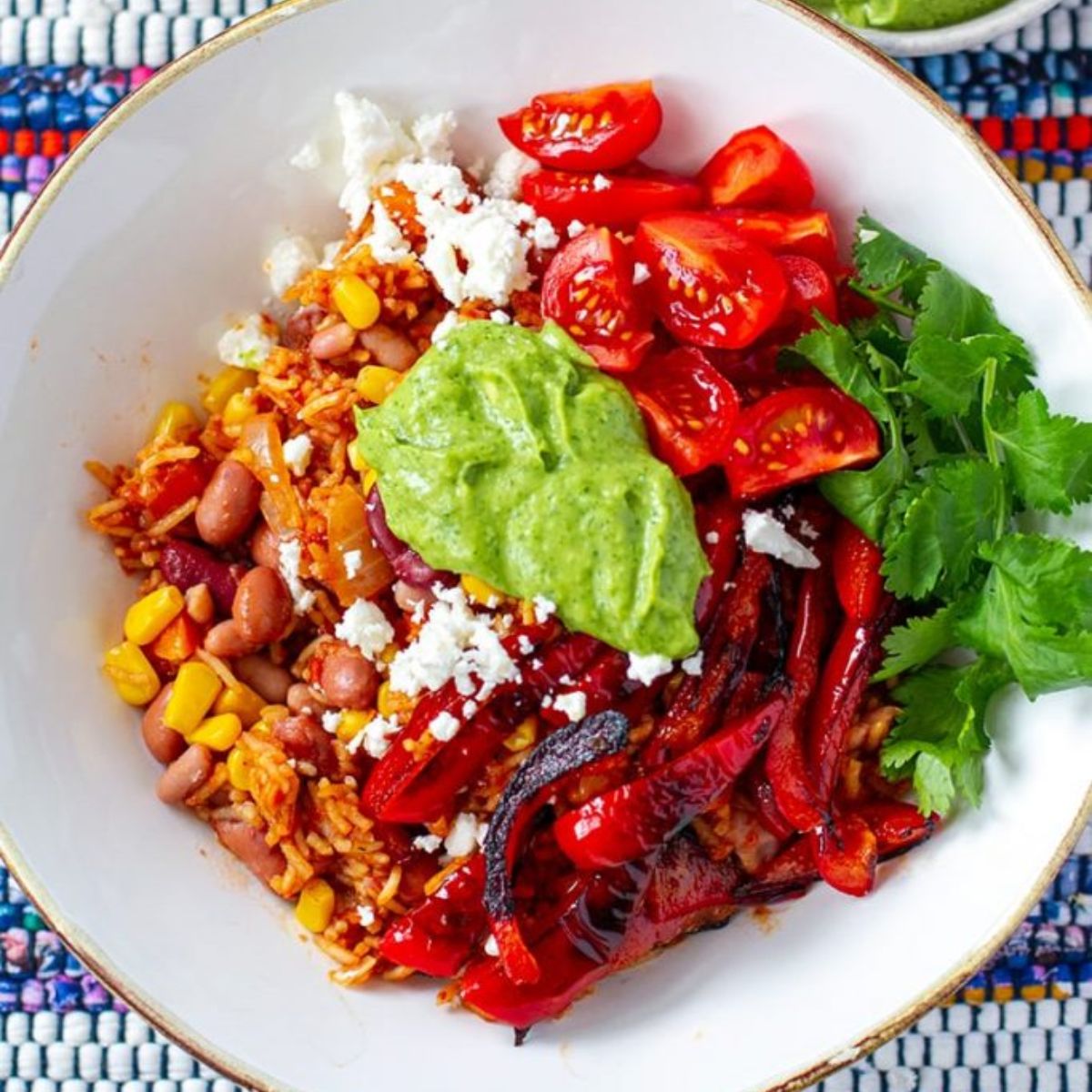 Vegetarian Instant Pot Burrito Bowl With Avocado Crema