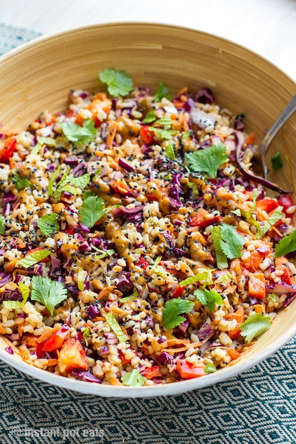 Brown Rice Salad With Peanut Butter Dressing