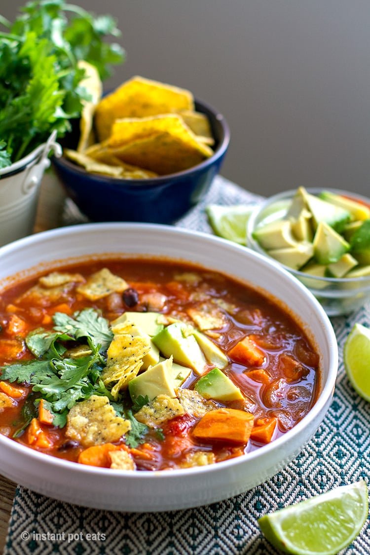 Instant Pot Sweet Potato Tortilla Soup