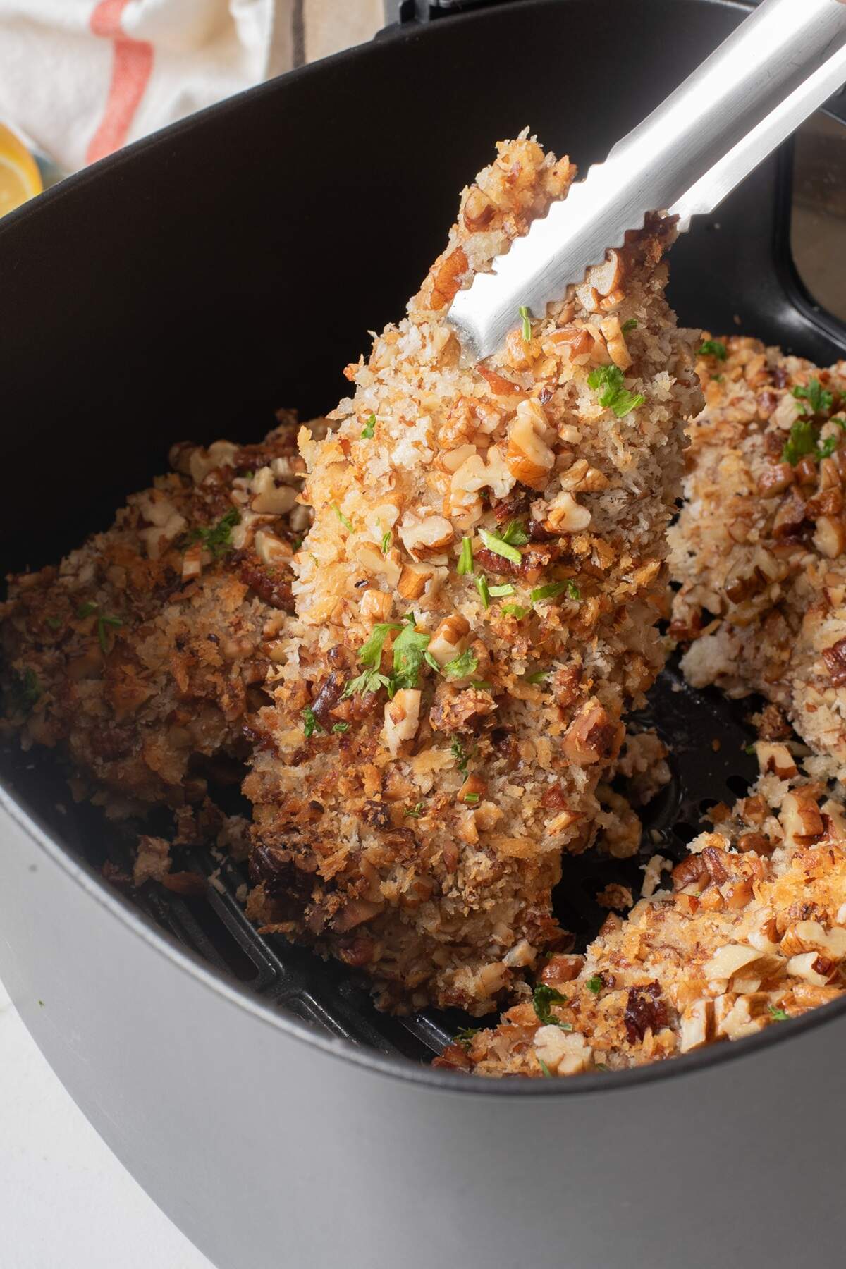 air fryer pecan-crusted chicken