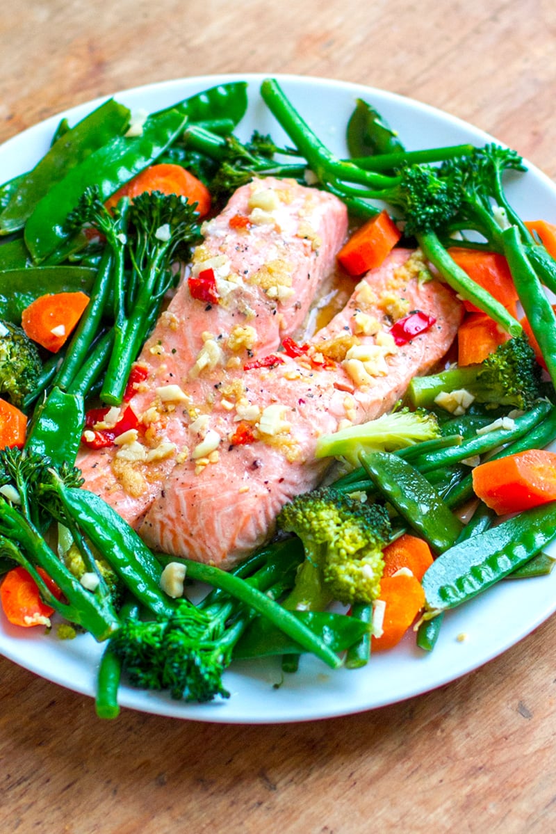 Instant Pot Steamed Salmon & Vegetables