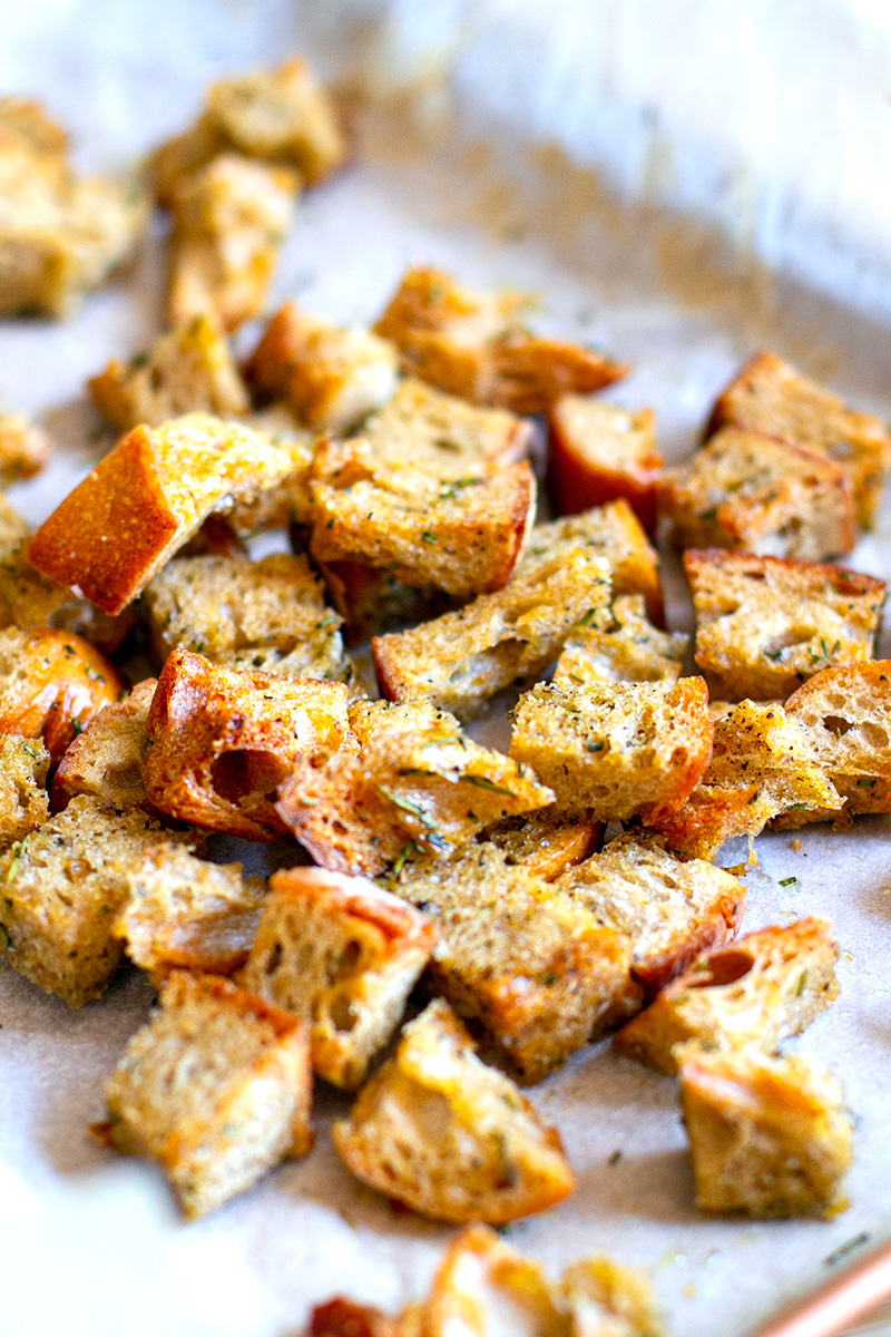 Herb & Garlic Sourdough Croutons