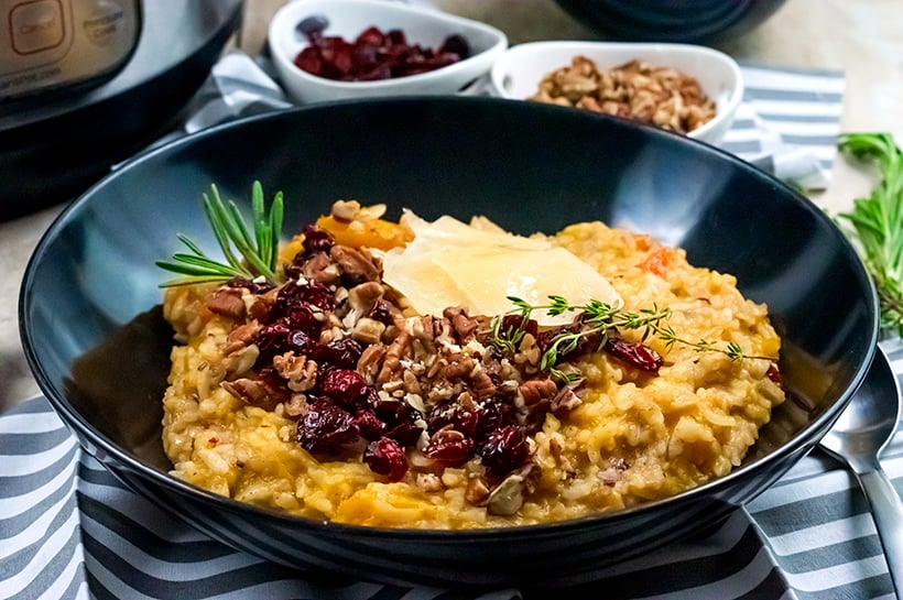 Butternut Squash Risotto With Cranberries & Pecan