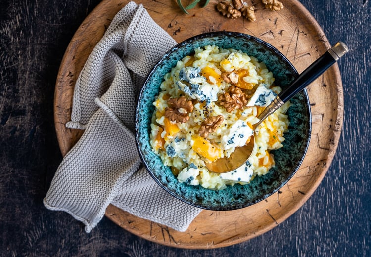 Butternut Squash Risotto With Blue Cheese