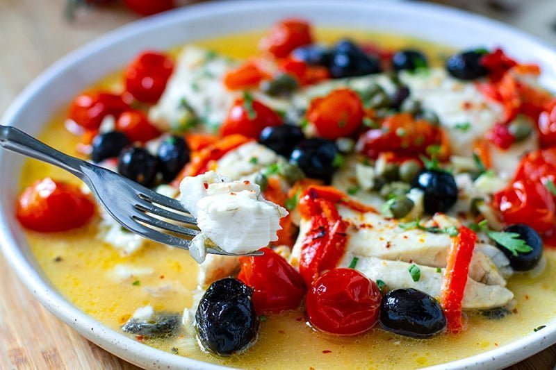 Instant Pot Italian Braised Fish with Tomatoes