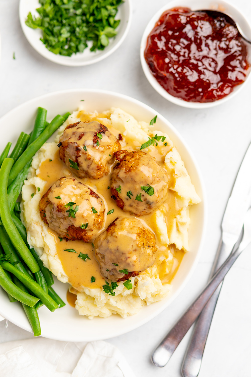 Turkey Meatballs & Gravy