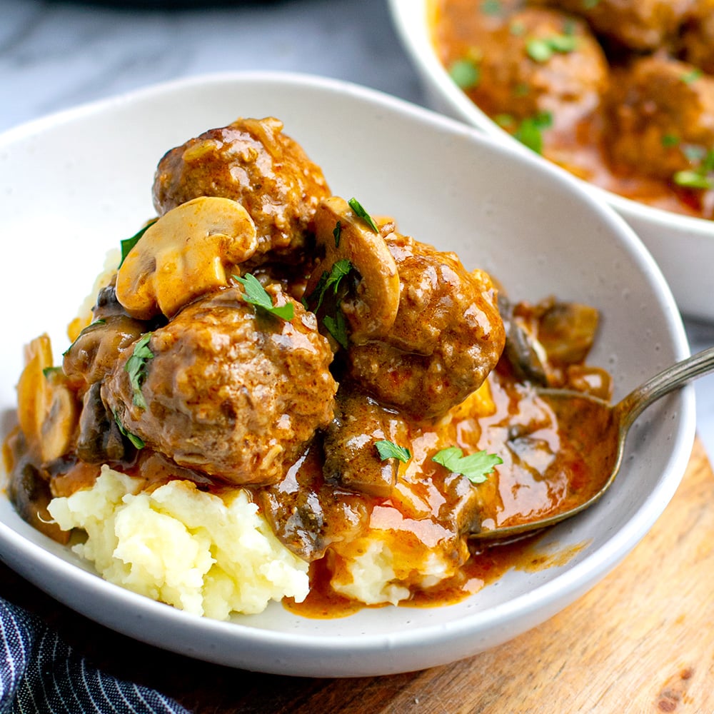 Salisbury Steak Meatballs (Great With Mash)