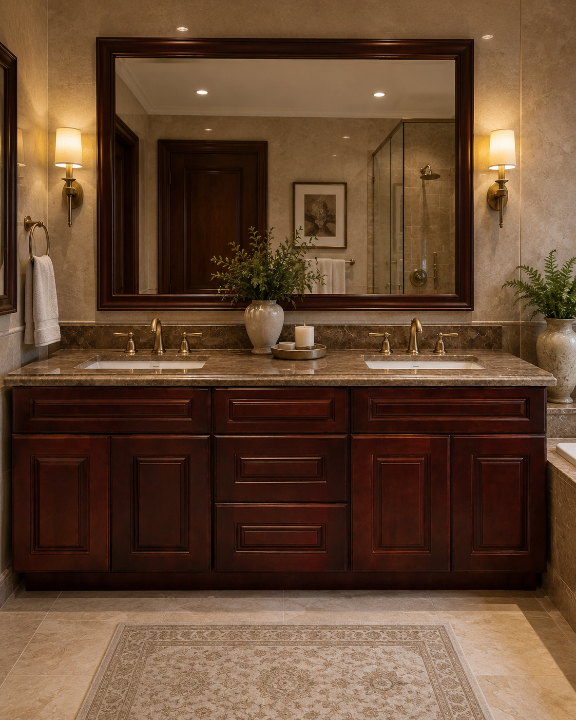 72 inch Cherry Bath Cabinet