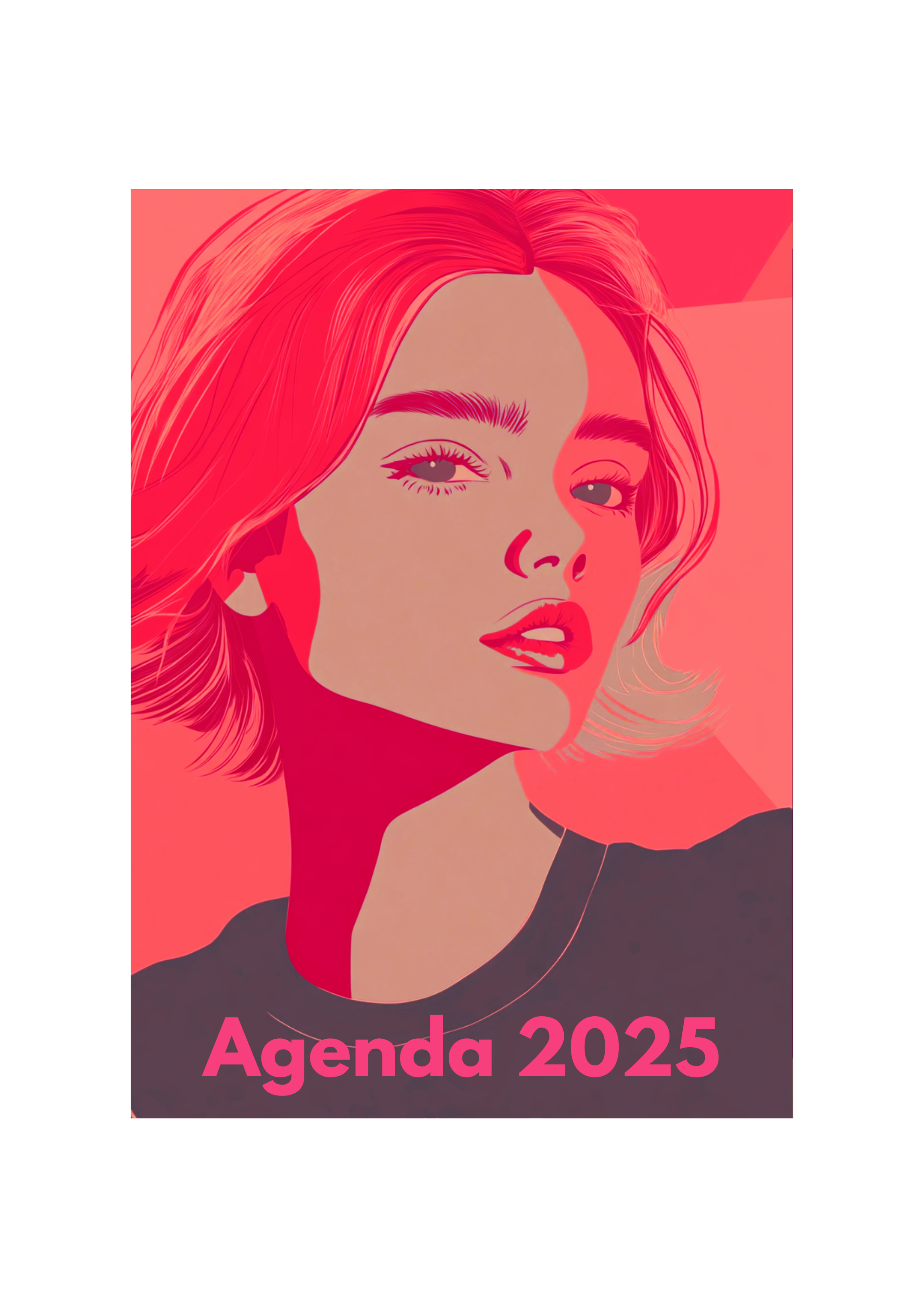 portada de una agenda con fondo negro y burbujas de colores