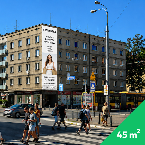 Reklama wielkoformatowa Wrocław Kościuszki Kołłątaja Nowe Media