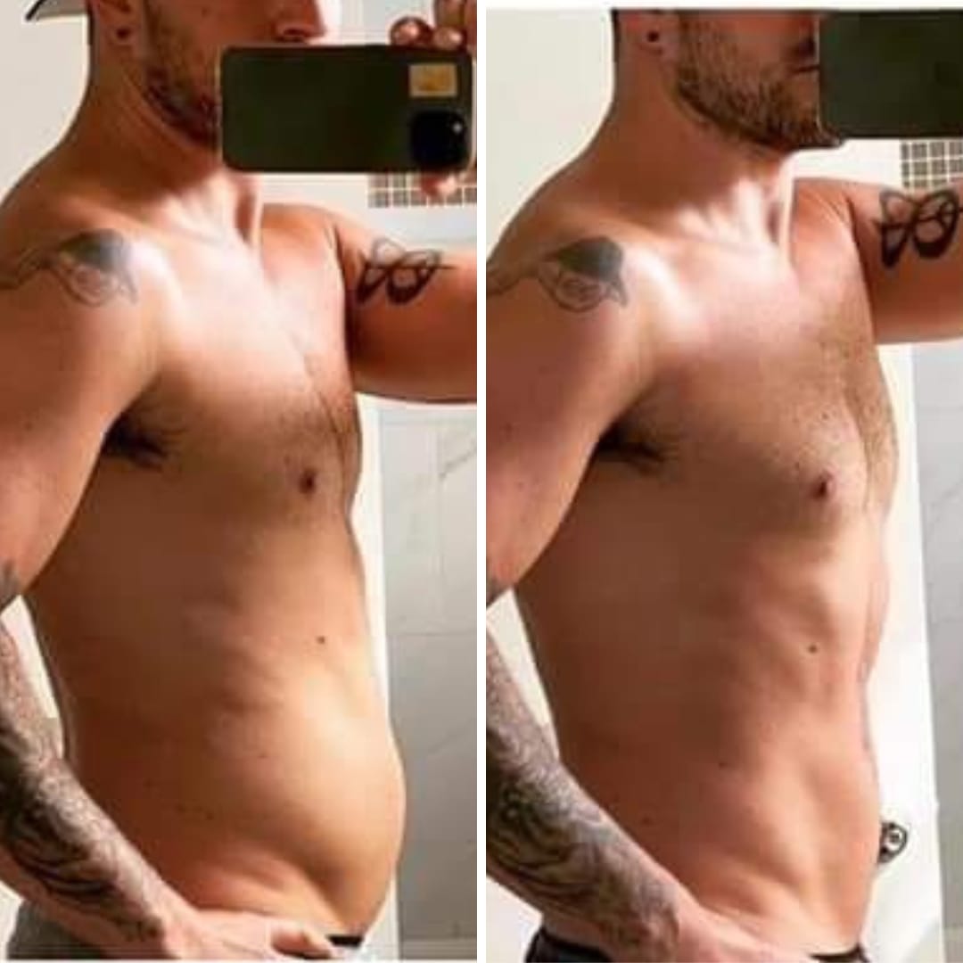 Before and After Green Gut Glow Male Men Results Real Client Gut Health Box