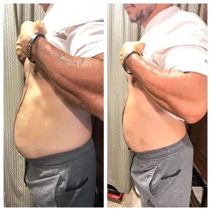 Before and After Green Gut Glow Men Results Real Client Gut Health Box
