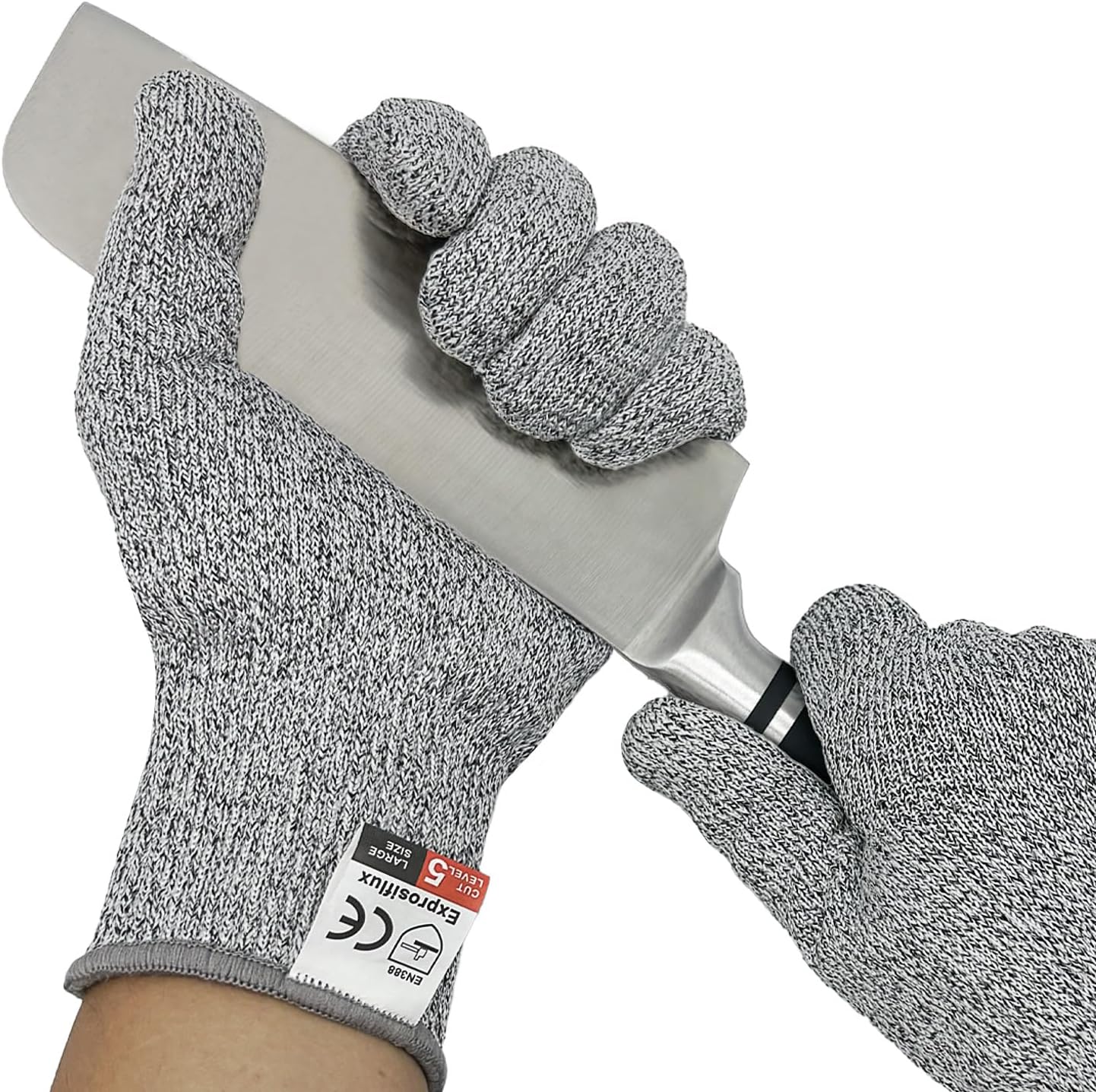 2 Pairs of Food Grade Cut Resistant Gloves- Level 5 Protection Cutting Gloves for Kitchen,Gardening, Woodworking and Oyster Shucking. Lightweight,Breathable,Machine Washable.