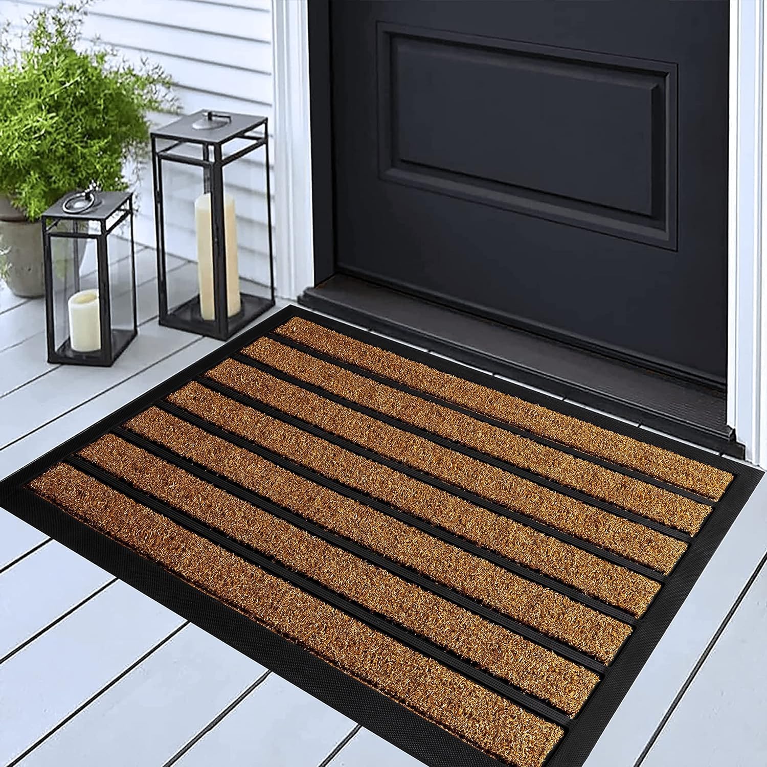 ubdyo Extra Durable Door Mat - Dirt Trapping Outdoor Welcome Mats - Non-Slip Outdoor Indoor Entrance - Low Profile Front Doormat (30" x 17"