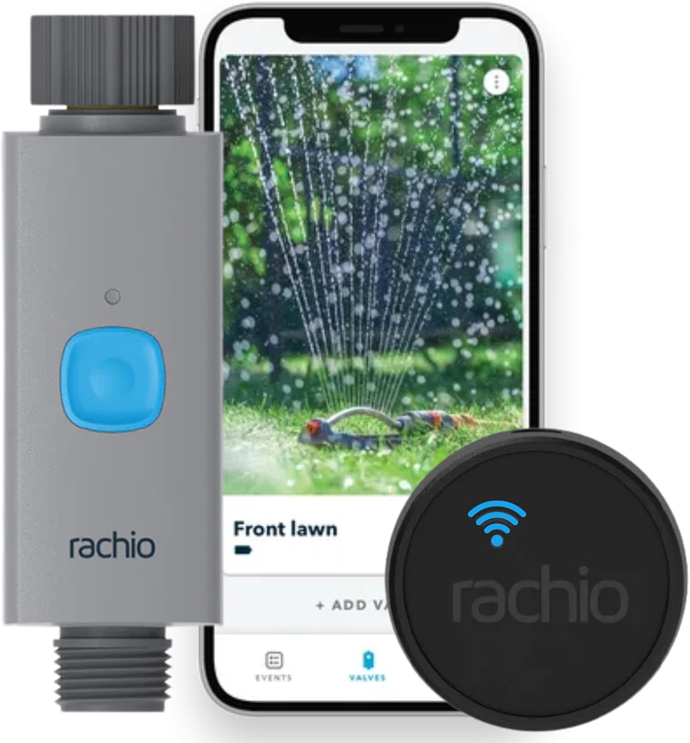 Rachio Smart Hose Timer with WiFi Hub for Outdoor Watering | Easy Faucet Install, Automate Water & Sprinkler Schedules for Lawn, Garden, & Yard Care.