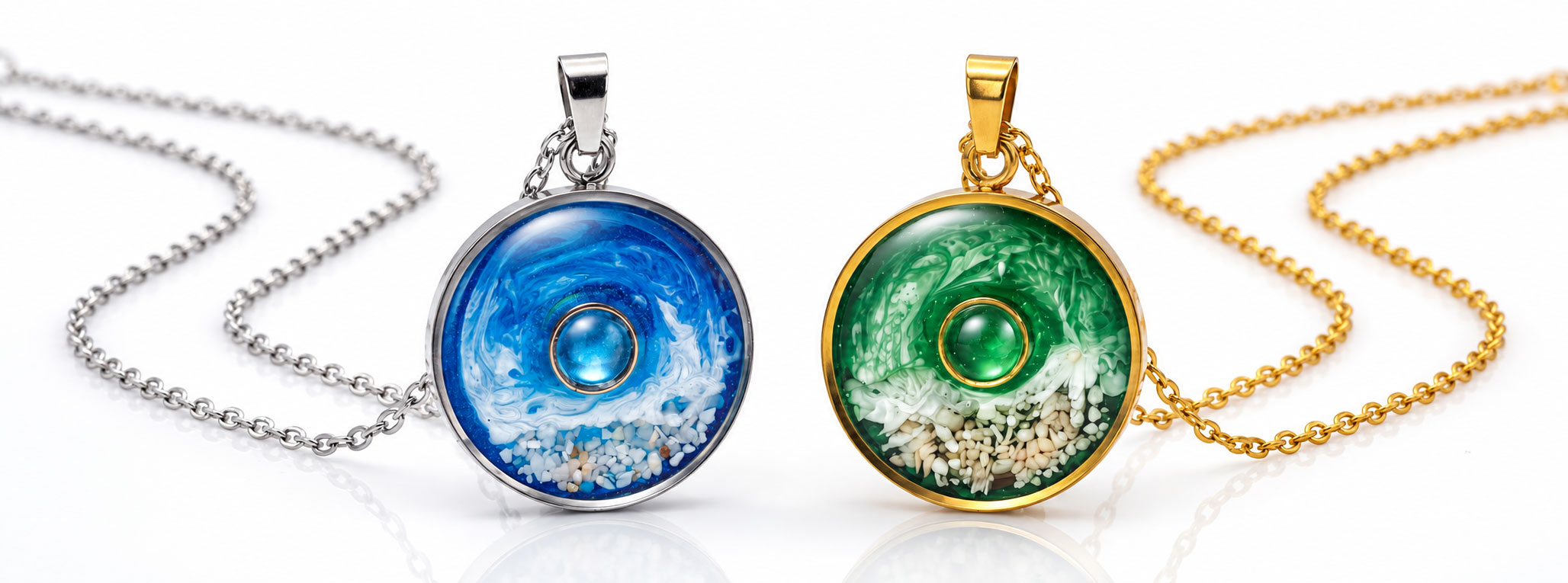The CHI Yadira Pendant comes in gold or silver.
