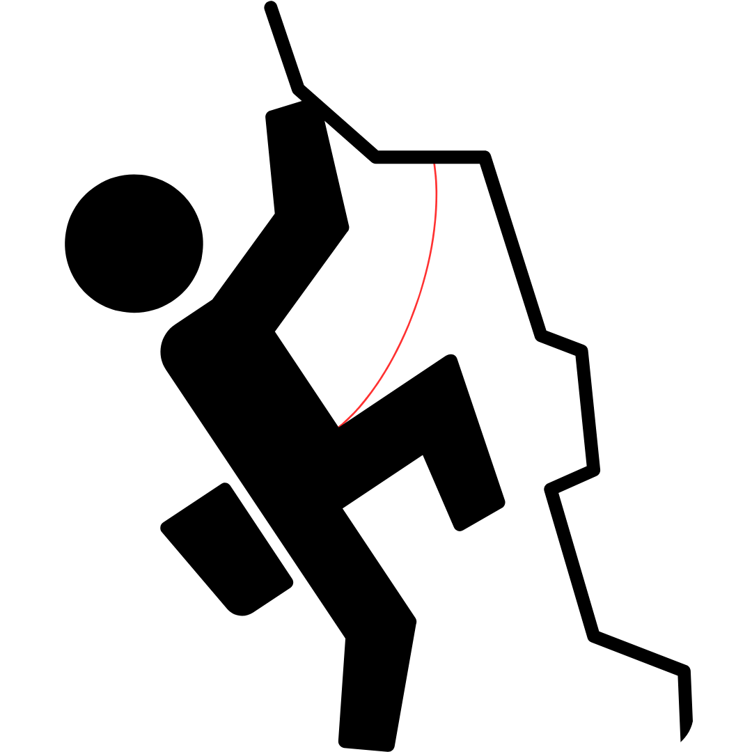 alt="Climber ascending outdoor rock wall during a professionally guided climbing adventure"