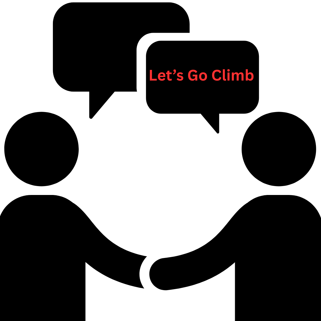 alt="Climbing guide briefing group at crag before a certified rock climbing tour"